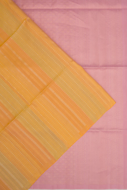 Coimbatore Silk Vertical Lines Yellow Saree