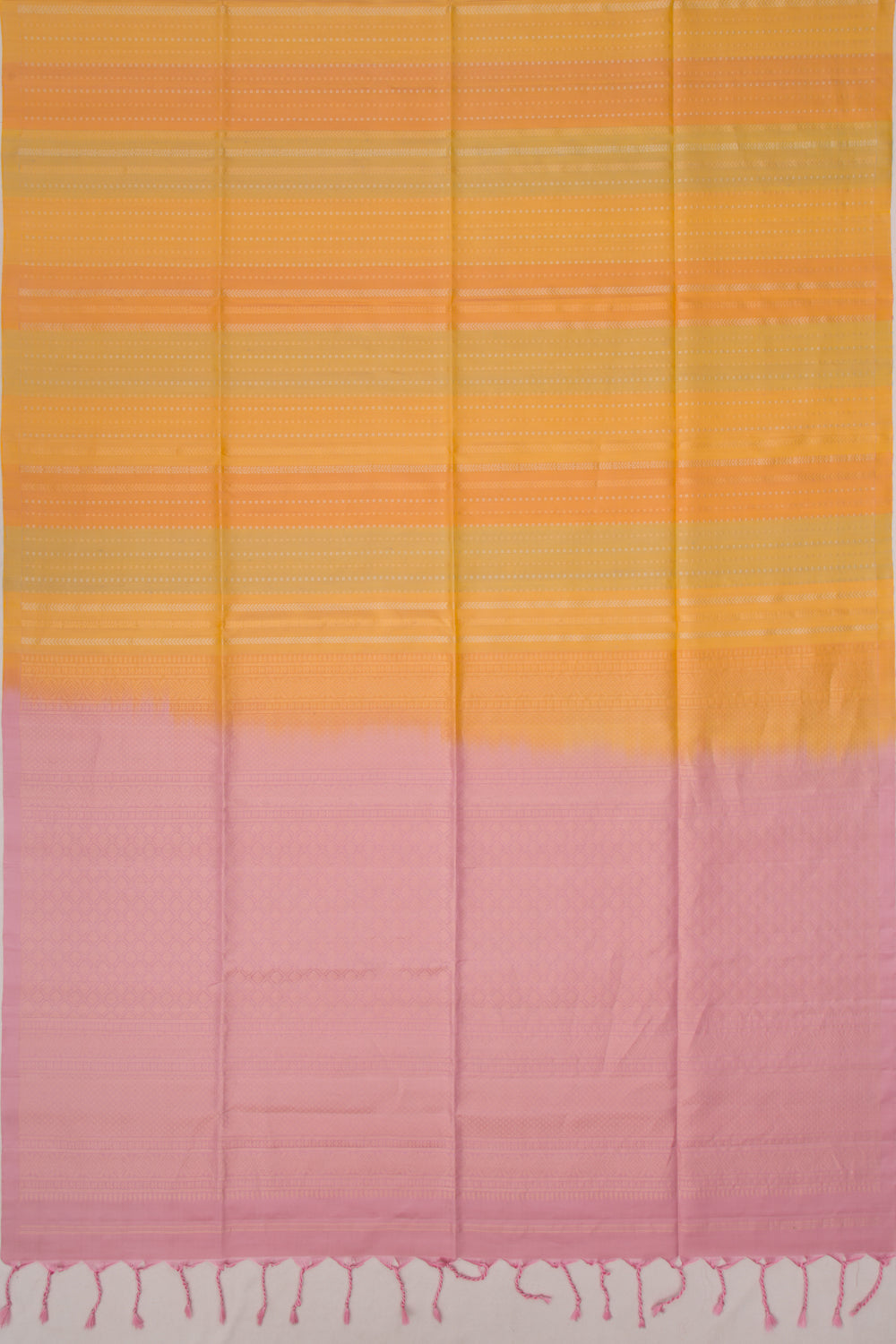 Coimbatore Silk Vertical Lines Yellow Saree