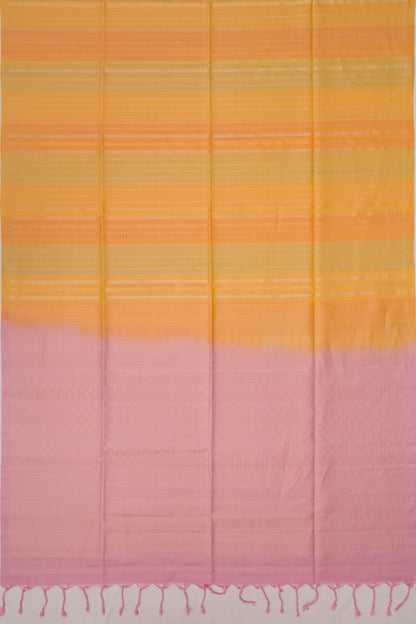 Coimbatore Silk Vertical Lines Yellow Saree