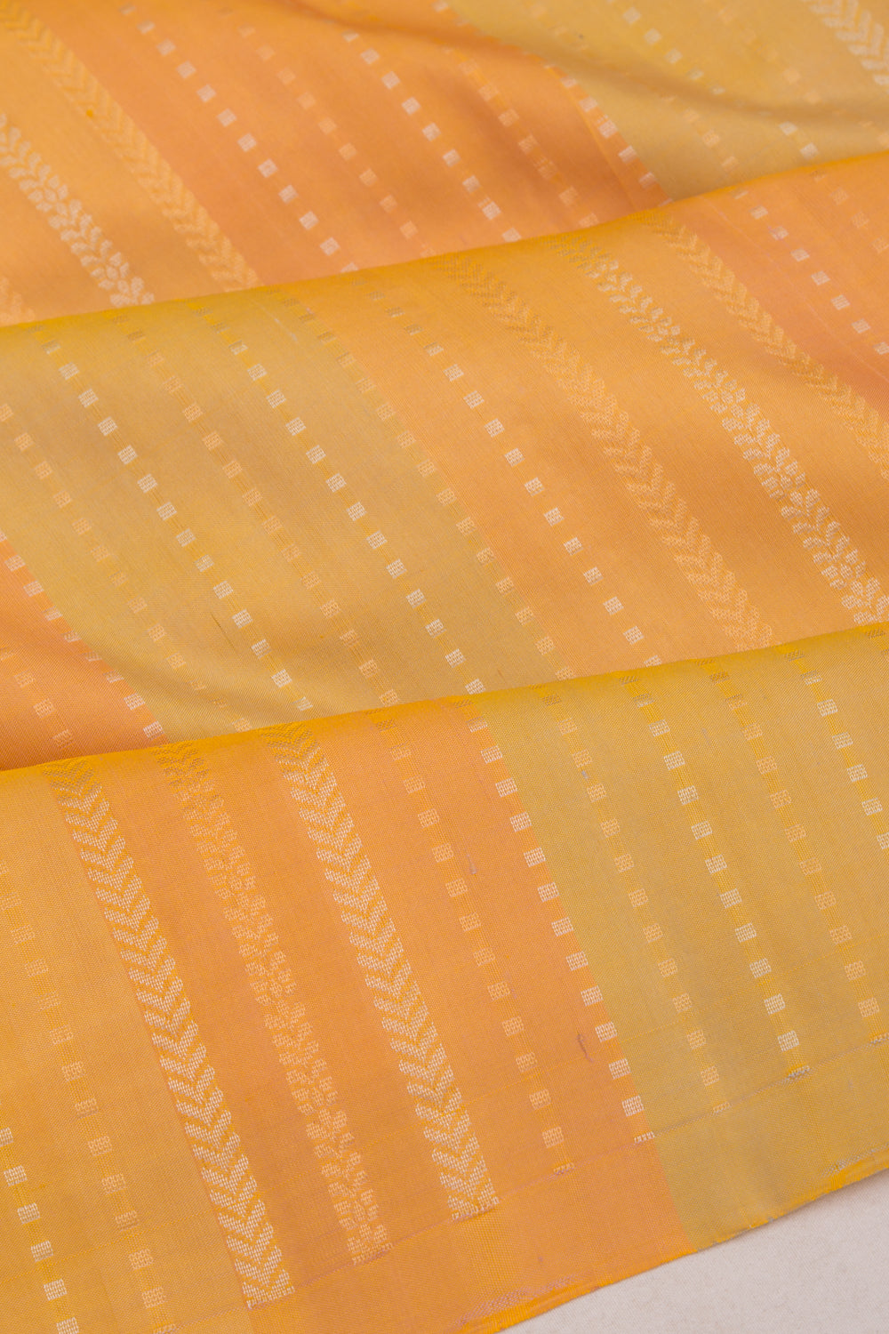 Coimbatore Silk Vertical Lines Yellow Saree