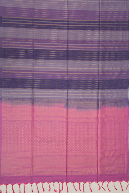 Coimbatore Silk Vertical Lines Grey Saree