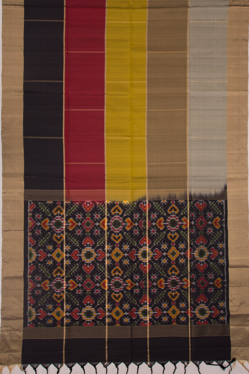 Coimbatore Silk Ikat Black Saree
