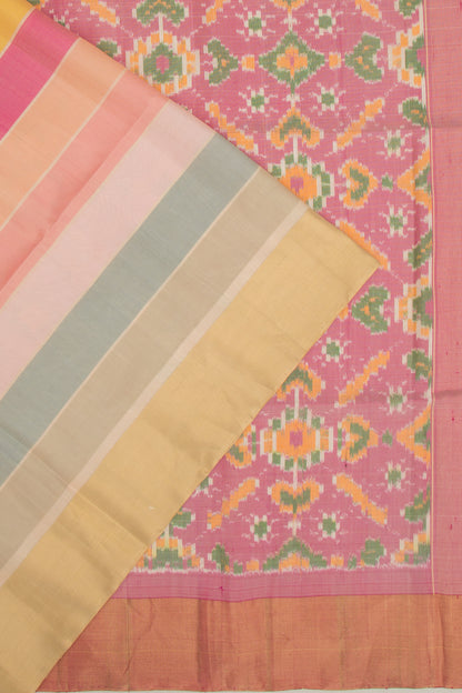 Coimbatore Soft Silk Horizontal Lines Multicolor Saree