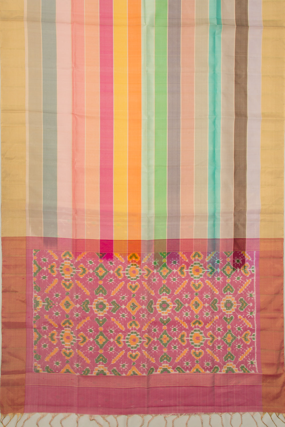 Coimbatore Soft Silk Horizontal Lines Multicolor Saree