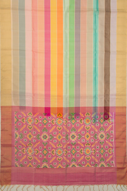 Coimbatore Soft Silk Horizontal Lines Multicolor Saree