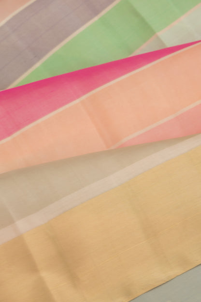 Coimbatore Soft Silk Horizontal Lines Multicolor Saree