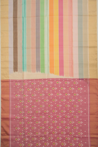 Coimbatore Soft Silk Horizontal Lines Multicolor Saree