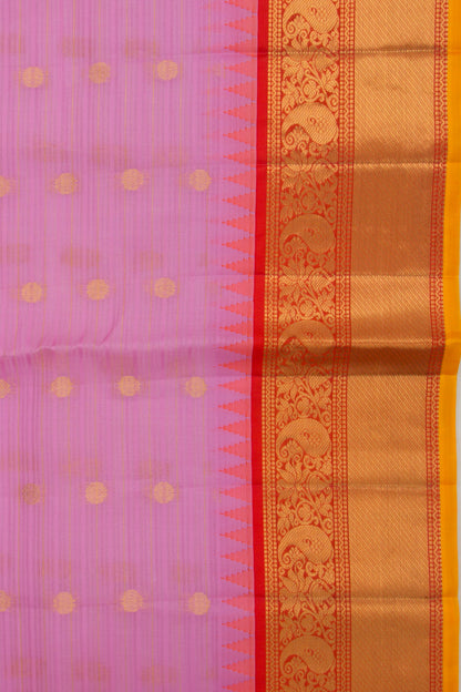 Gadwal Cotton Silk Horizontal Lines And Butta Lavender Saree