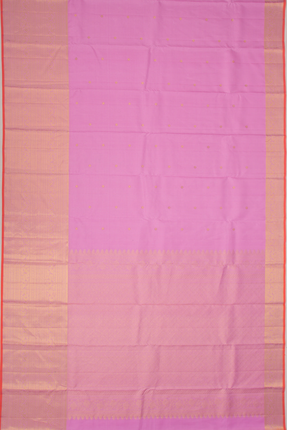 Kanchipuram Silk Checks And Butta Pink Saree