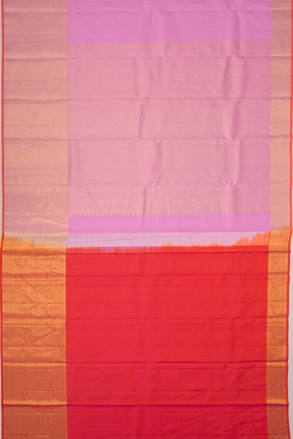 Kanchipuram Silk Checks And Butta Pink Saree