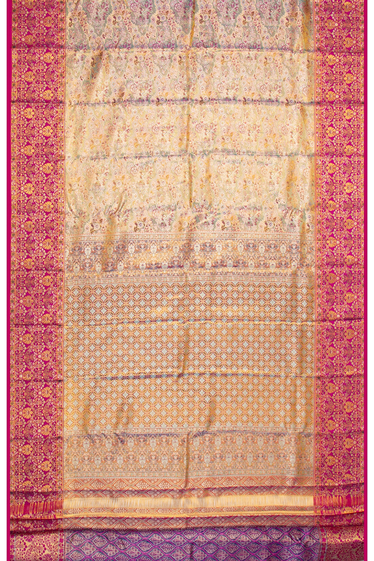 Taranga Kanchi Silk Tissue Brocade Blue Saree