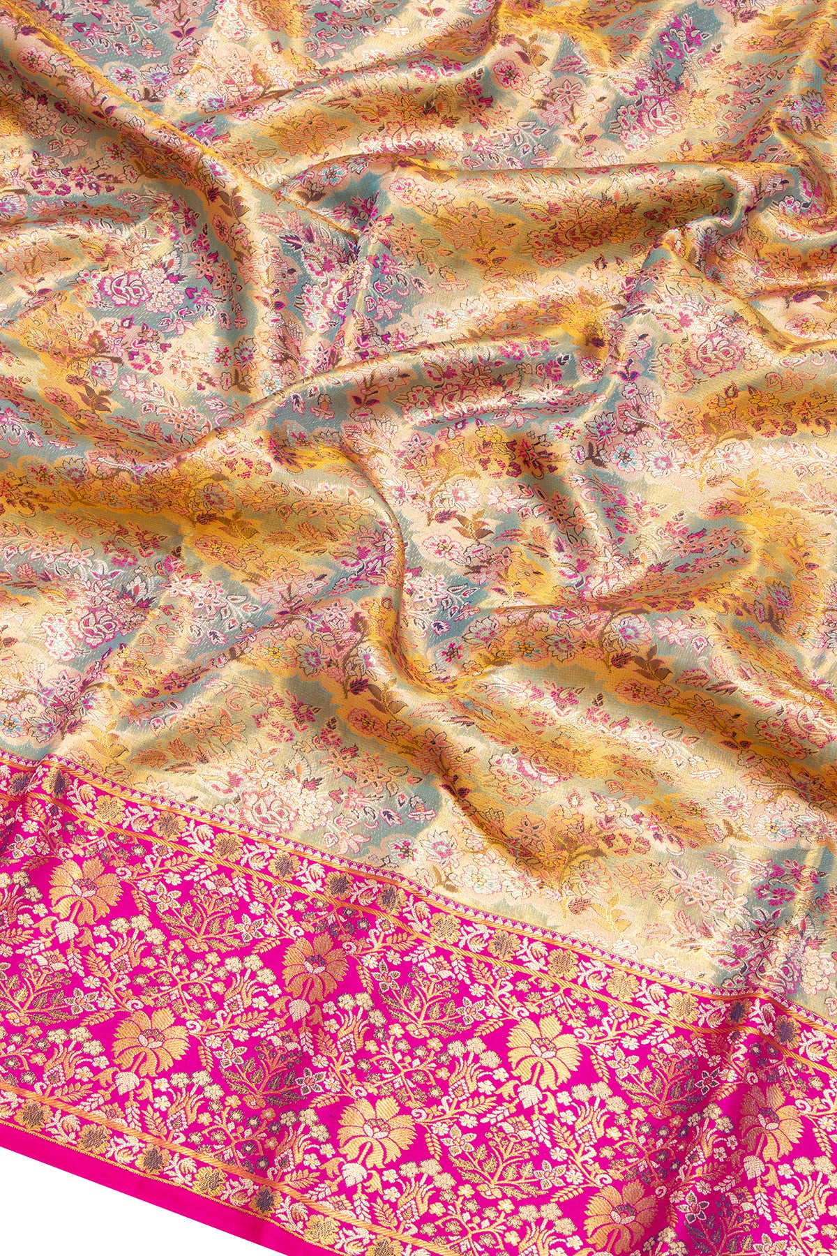 Taranga Kanchi Silk Tissue Brocade Blue Saree