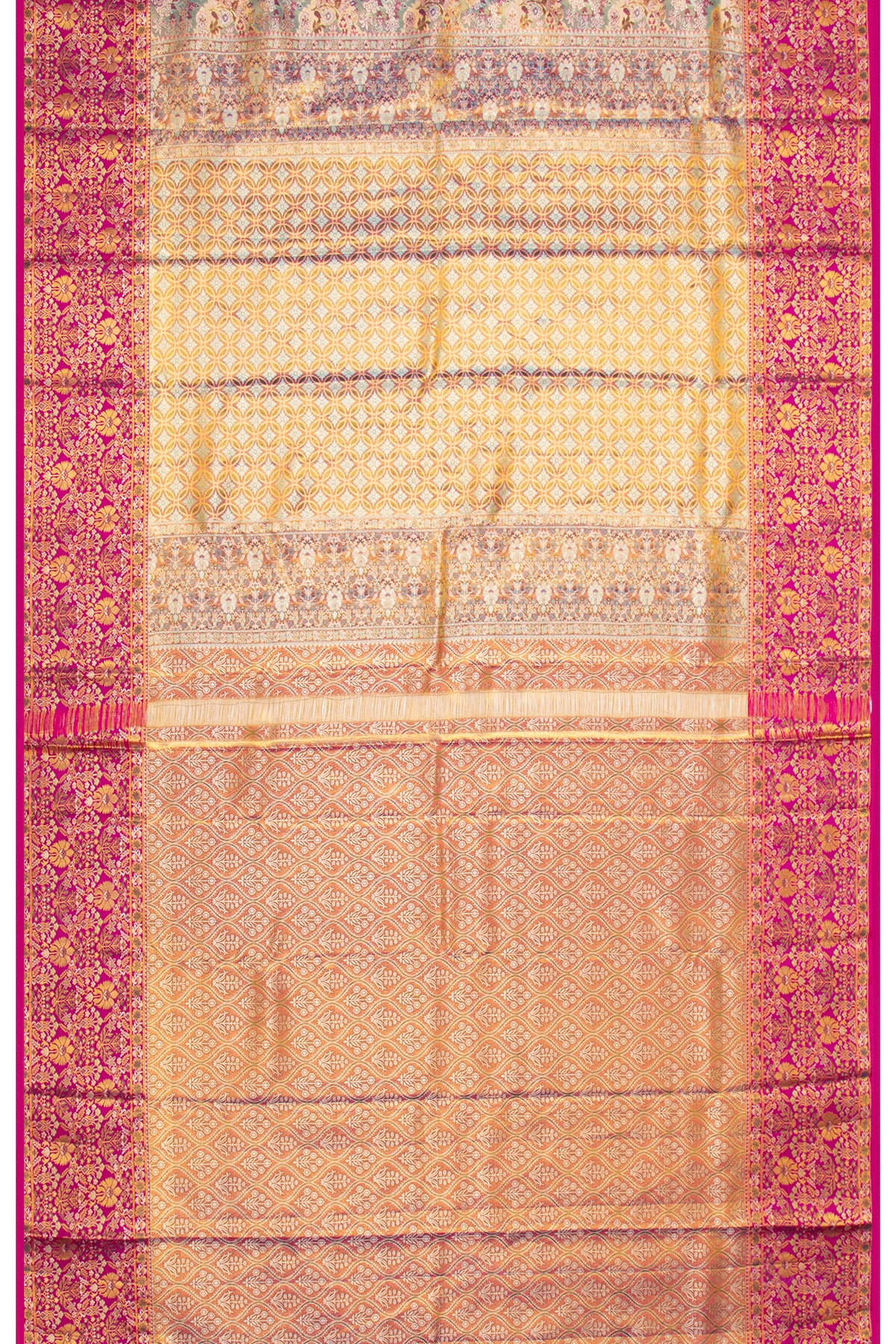 Taranga Kanchi Silk Tissue Brocade Blue Saree