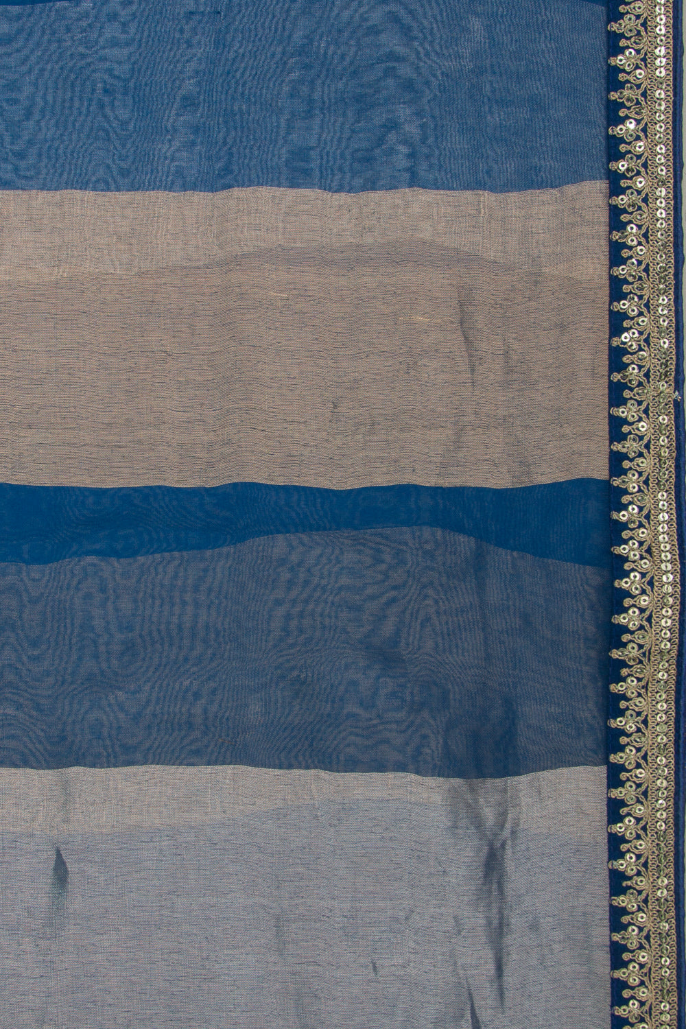 Organza Vertical Lines Blue Saree