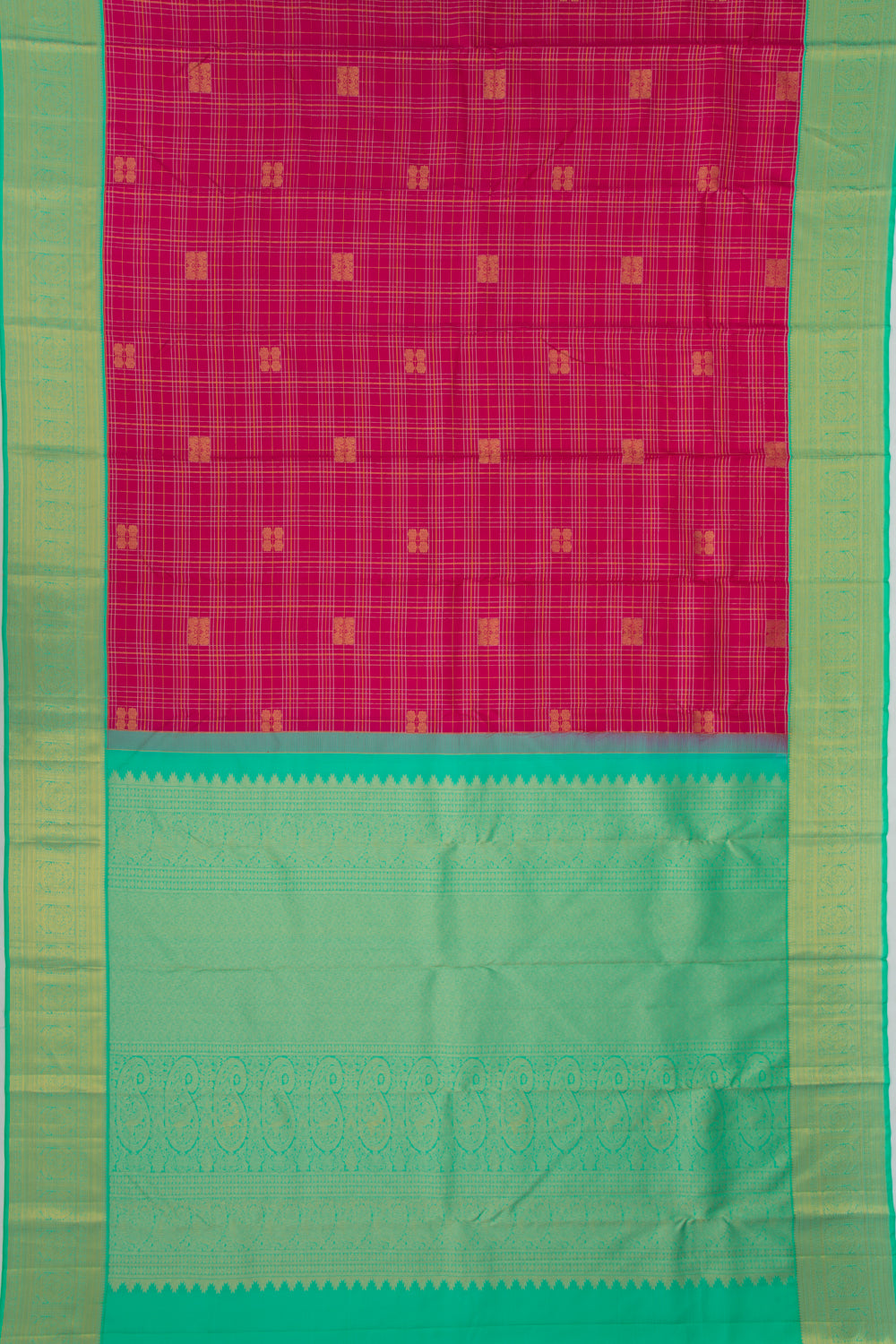Taranga Kanchi Silk Checks And Butta Pink Saree