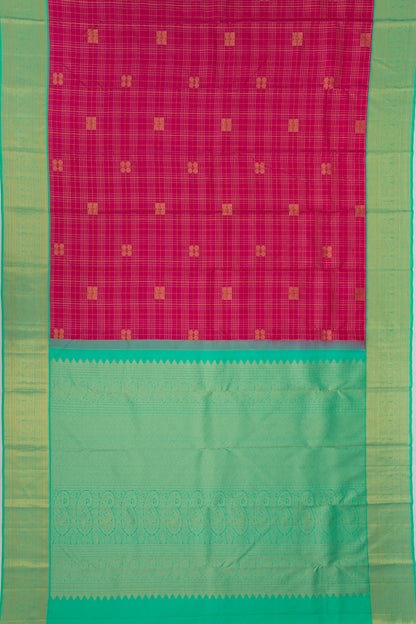 Taranga Kanchi Silk Checks And Butta Pink Saree