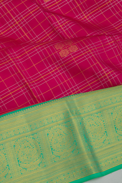 Taranga Kanchi Silk Checks And Butta Pink Saree