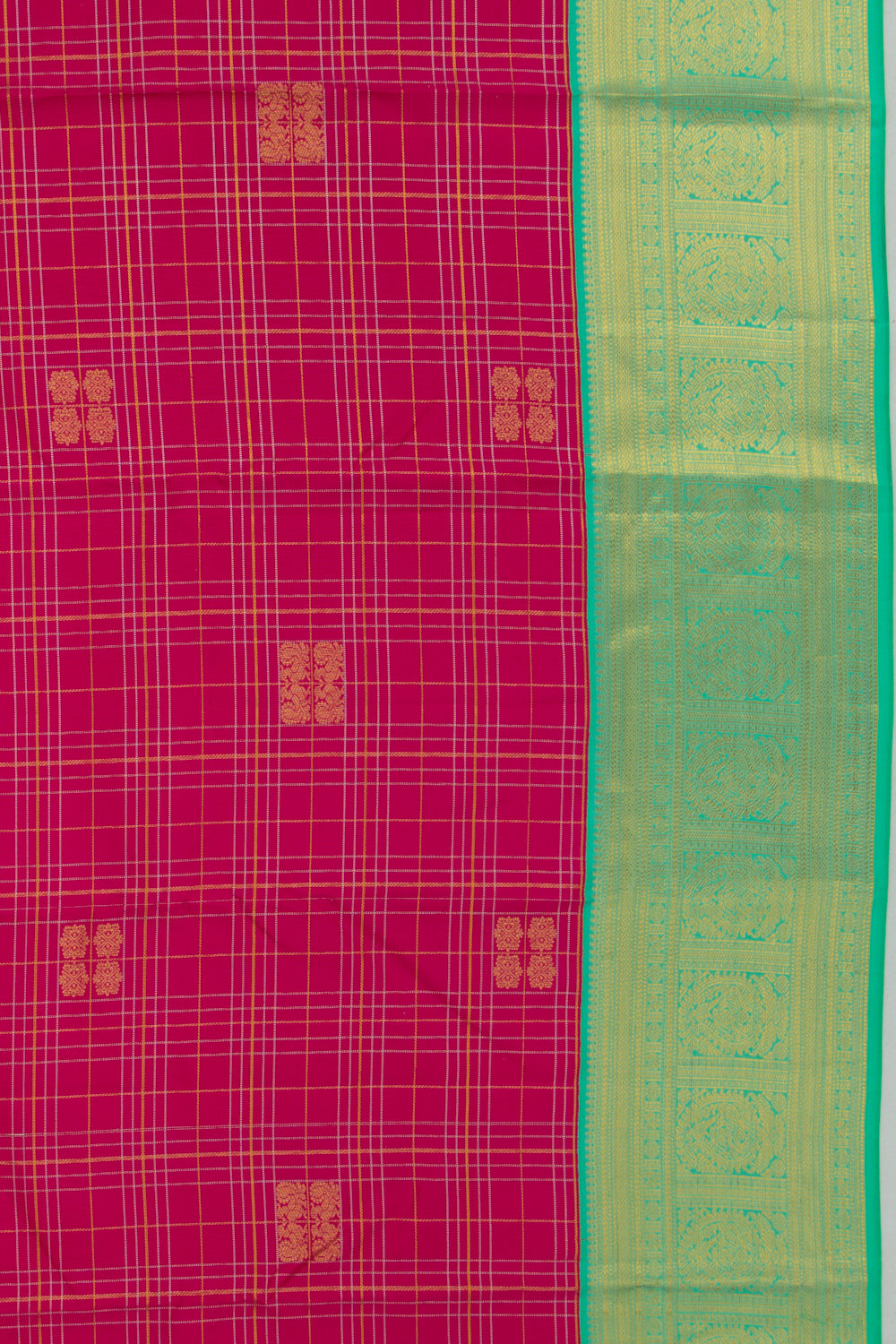 Taranga Kanchi Silk Checks And Butta Pink Saree