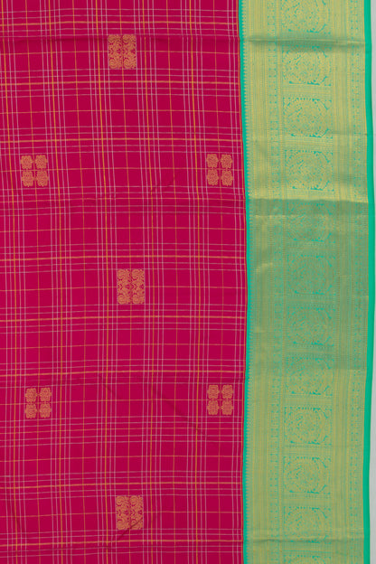 Taranga Kanchi Silk Checks And Butta Pink Saree