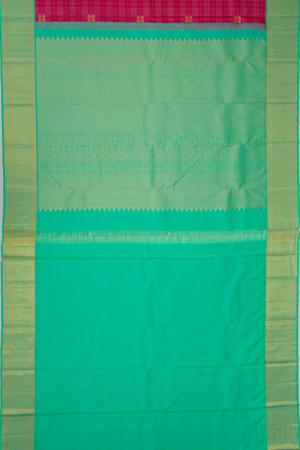 Taranga Kanchi Silk Checks And Butta Pink Saree