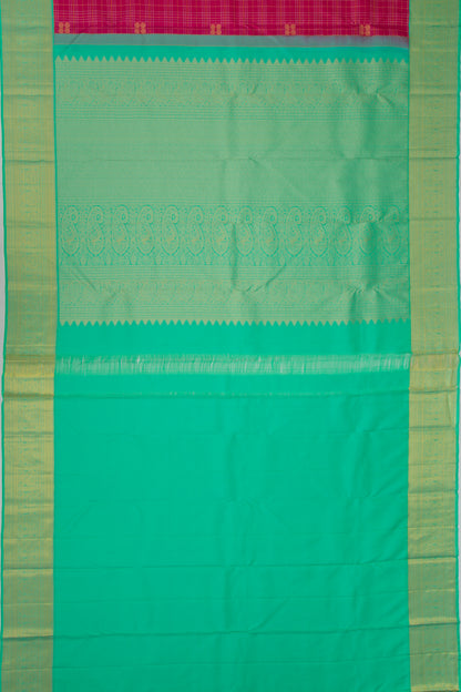 Taranga Kanchi Silk Checks And Butta Pink Saree