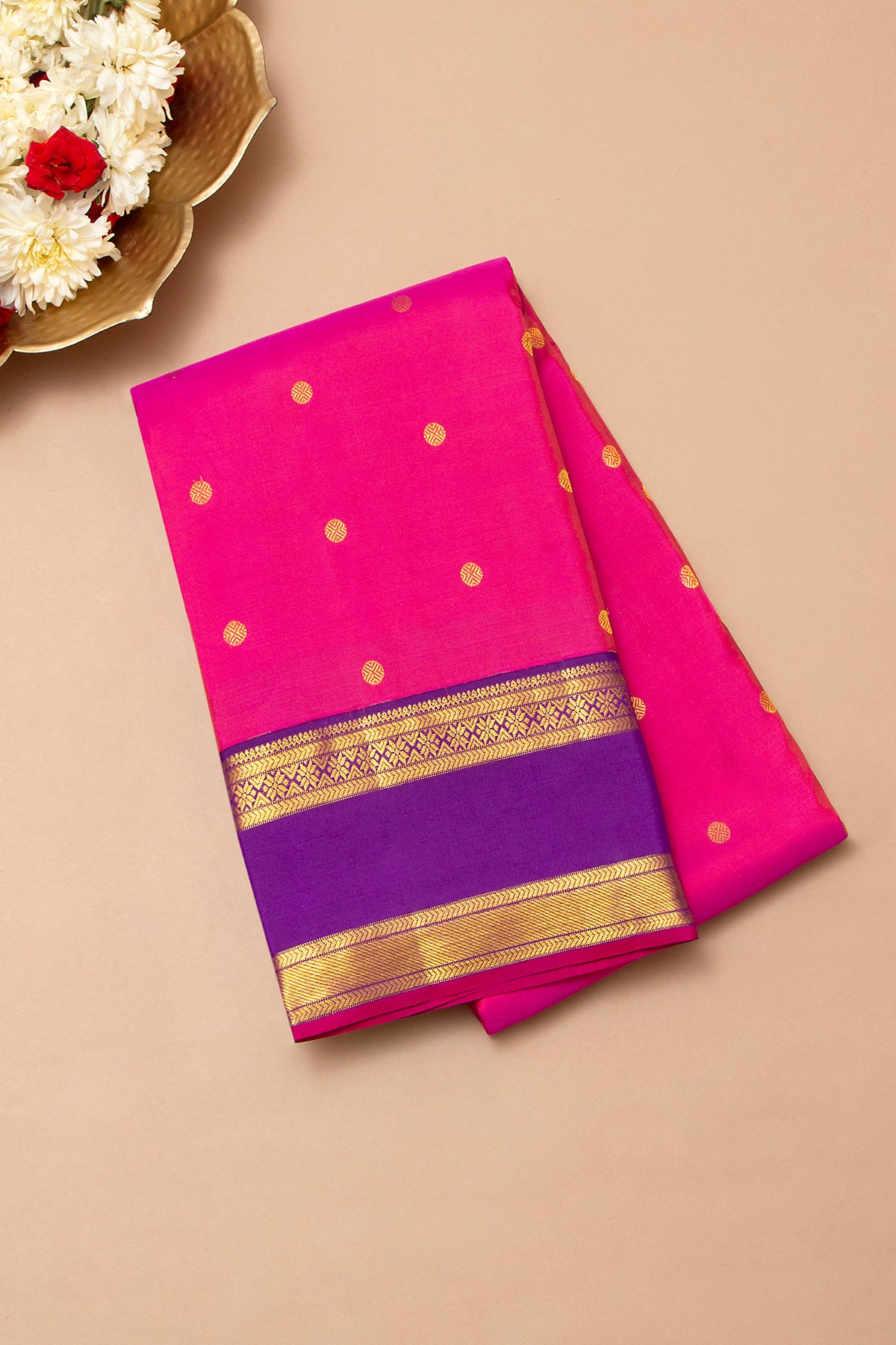 Kanchipuram Silk Butta Pink Saree