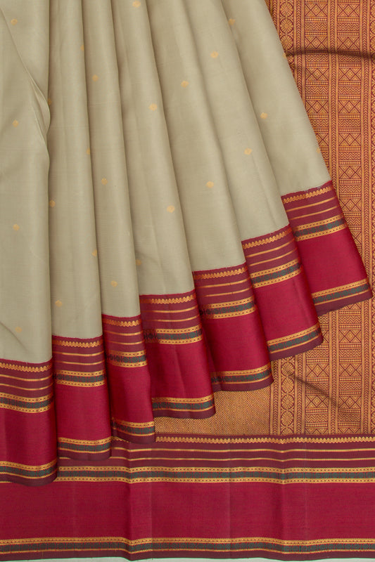 Taranga Kanchi Silk Butta Cream Saree