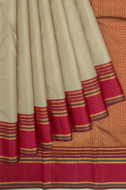 Taranga Kanchi Silk Butta Cream Saree