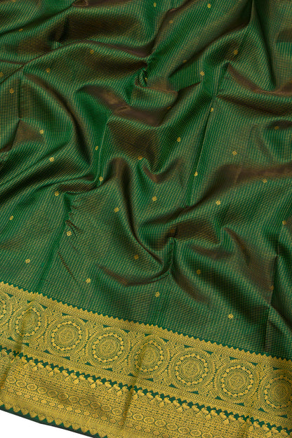 Taranga Kanchi Silk Checks And Butta Green Saree