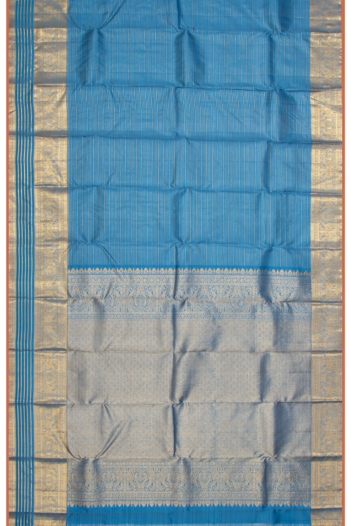 Taranga Kanchi Silk Horizontal Lines Blue Saree