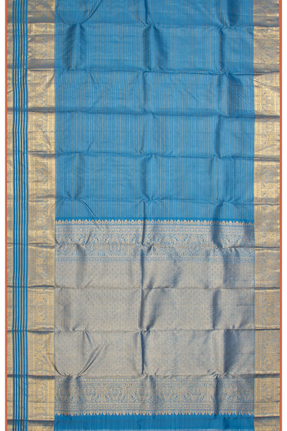 Taranga Kanchi Silk Horizontal Lines Blue Saree
