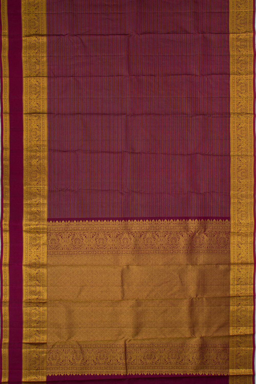 Taranga Kanchi Silk Oosi Lines Purple Saree