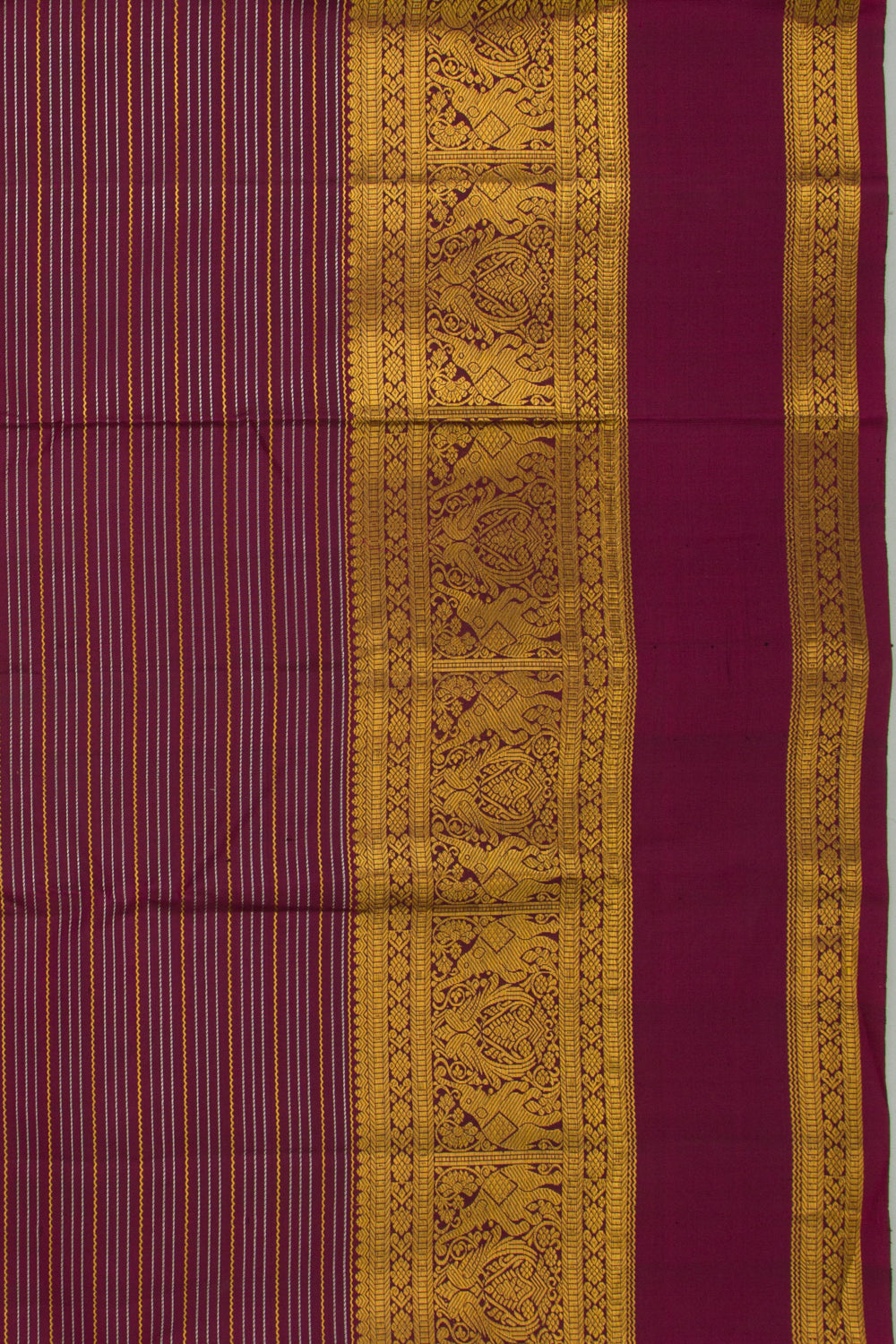 Taranga Kanchi Silk Oosi Lines Purple Saree