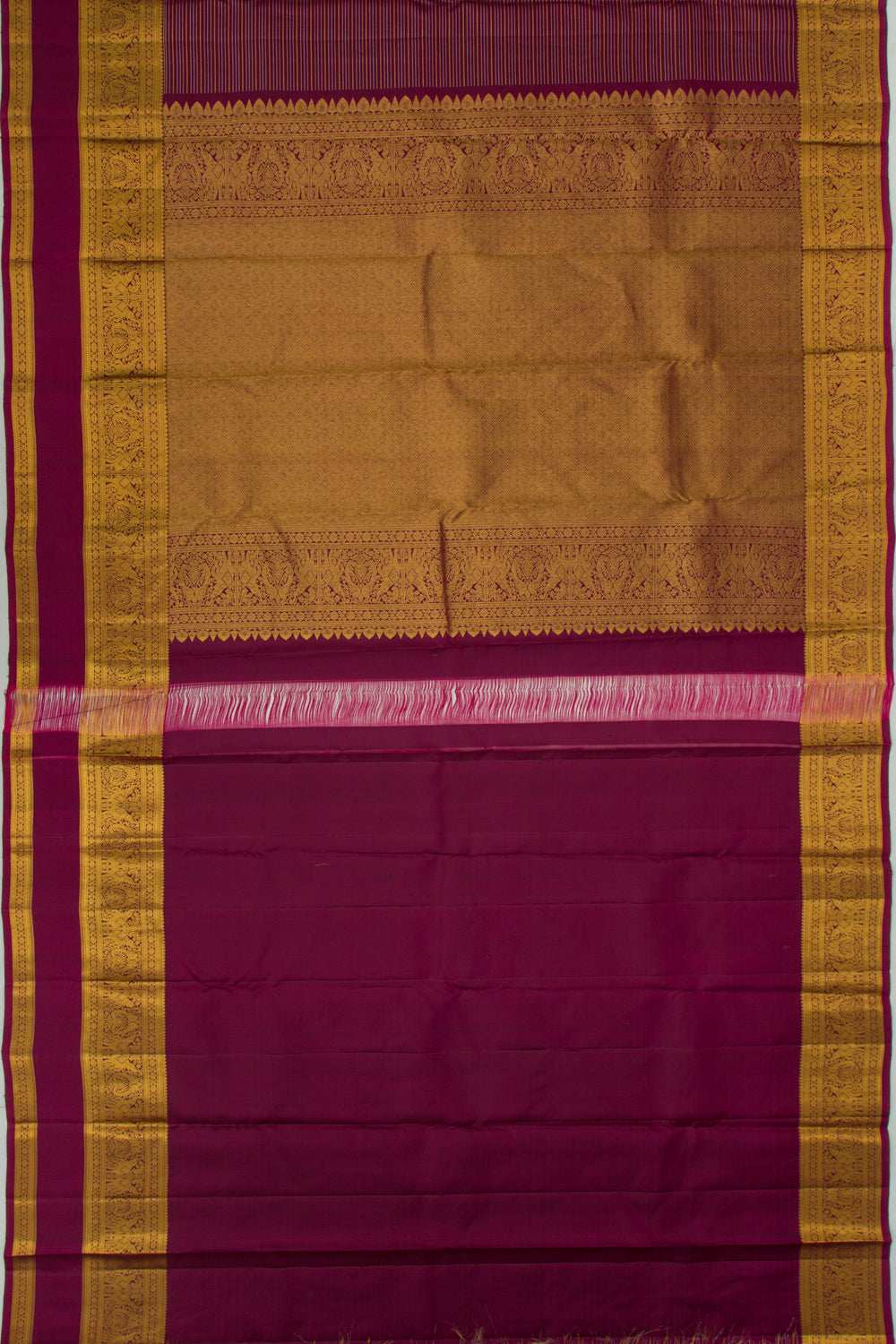 Taranga Kanchi Silk Oosi Lines Purple Saree