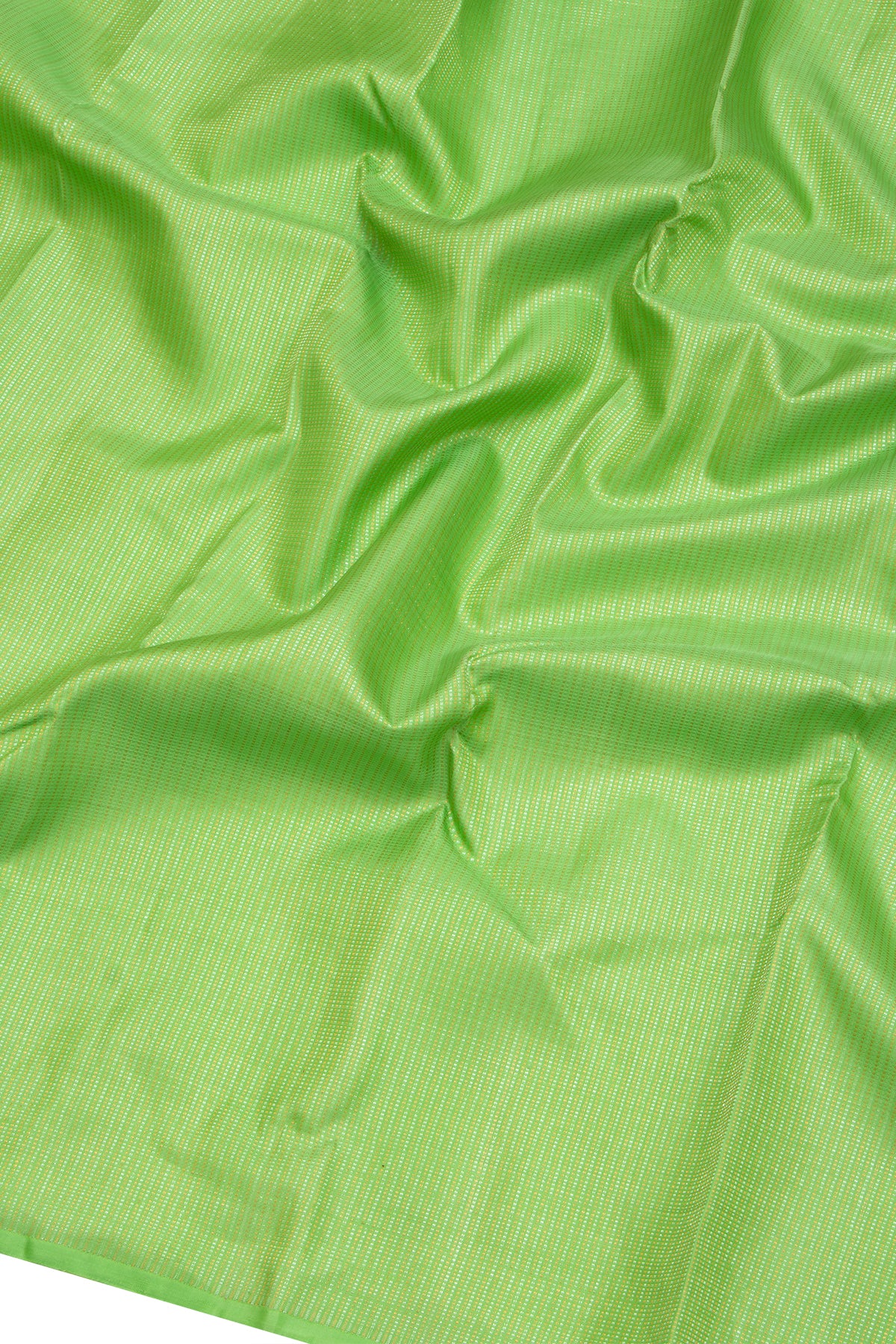Kanchipuram Silk Vertical Lines Green Saree