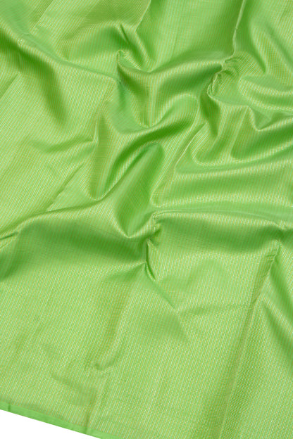 Kanchipuram Silk Vertical Lines Green Saree