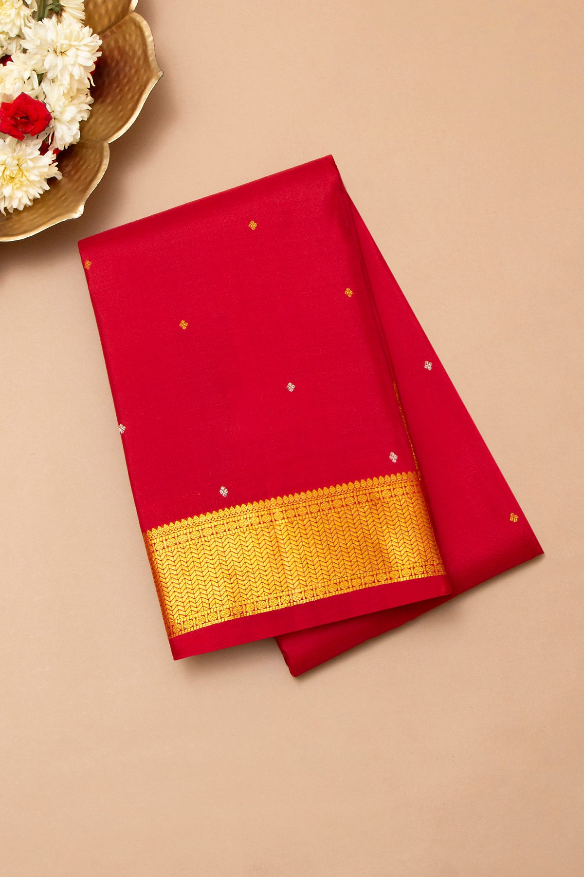Kanchipuram Silk Butta Red Saree
