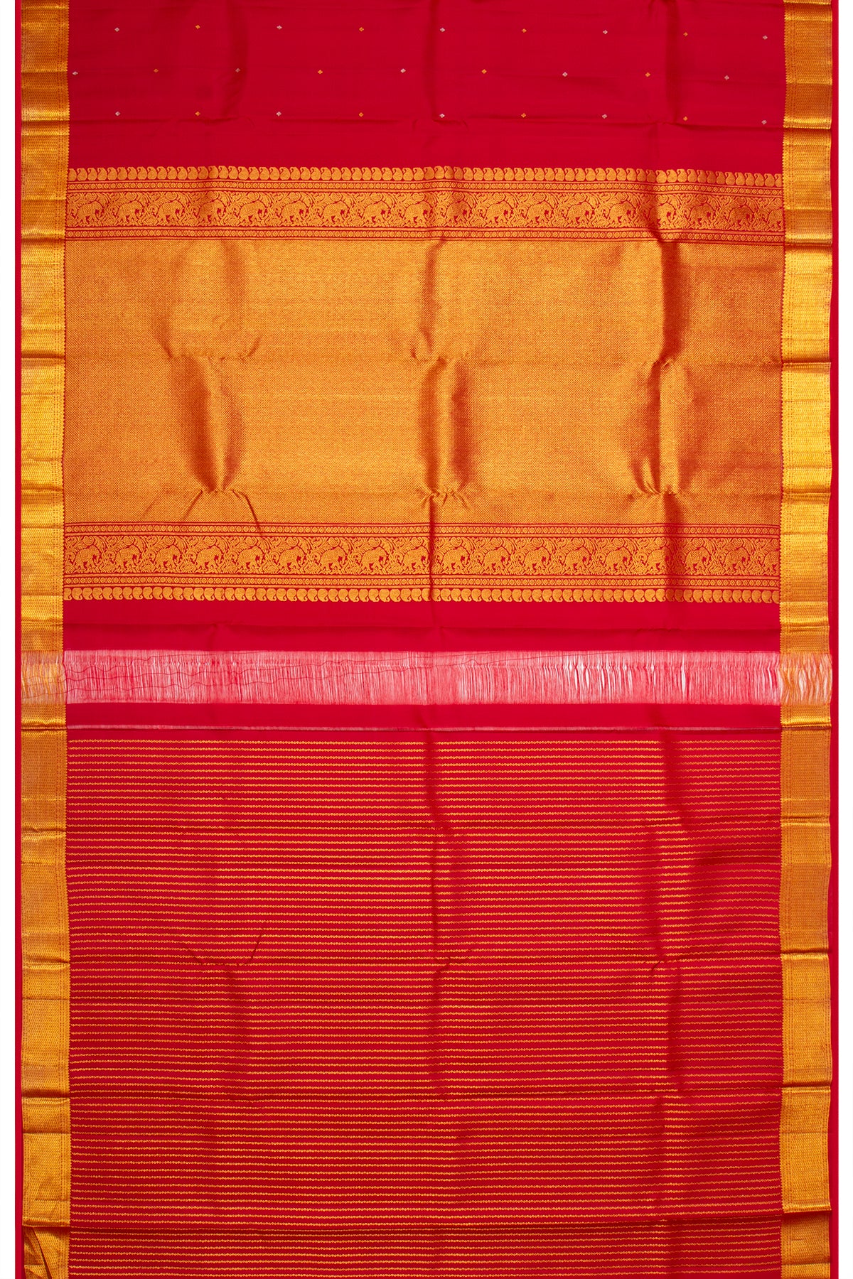 Kanchipuram Silk Butta Red Saree