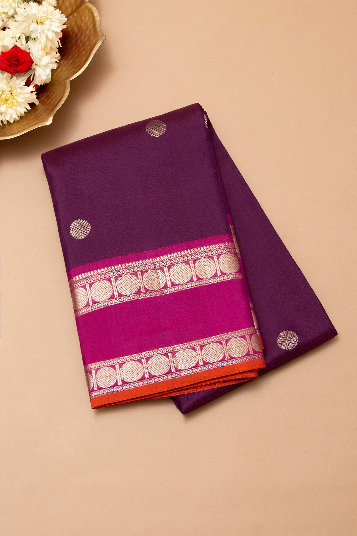 Kanchipuram Silk Butta Purple Saree