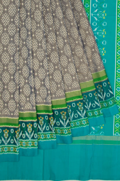 Pochampally Silk Ikat Grey Saree