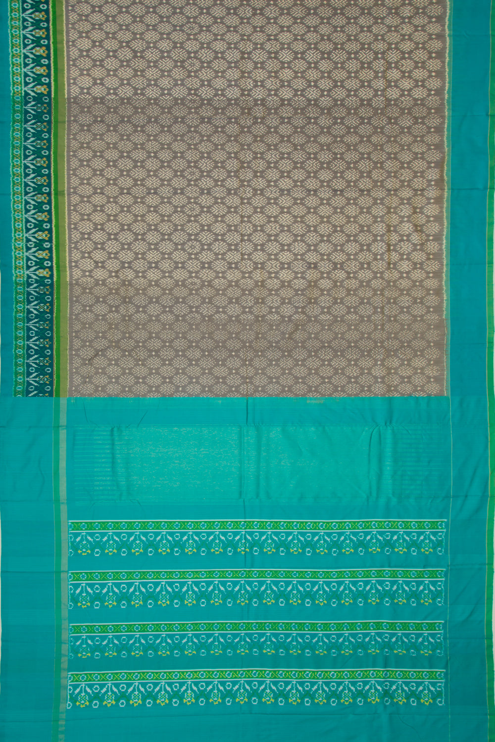 Pochampally Silk Ikat Grey Saree