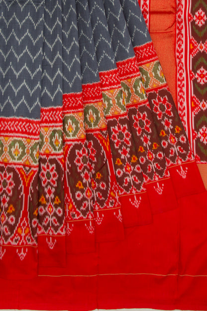Pochampally Silk Ikat Elephant Grey Saree