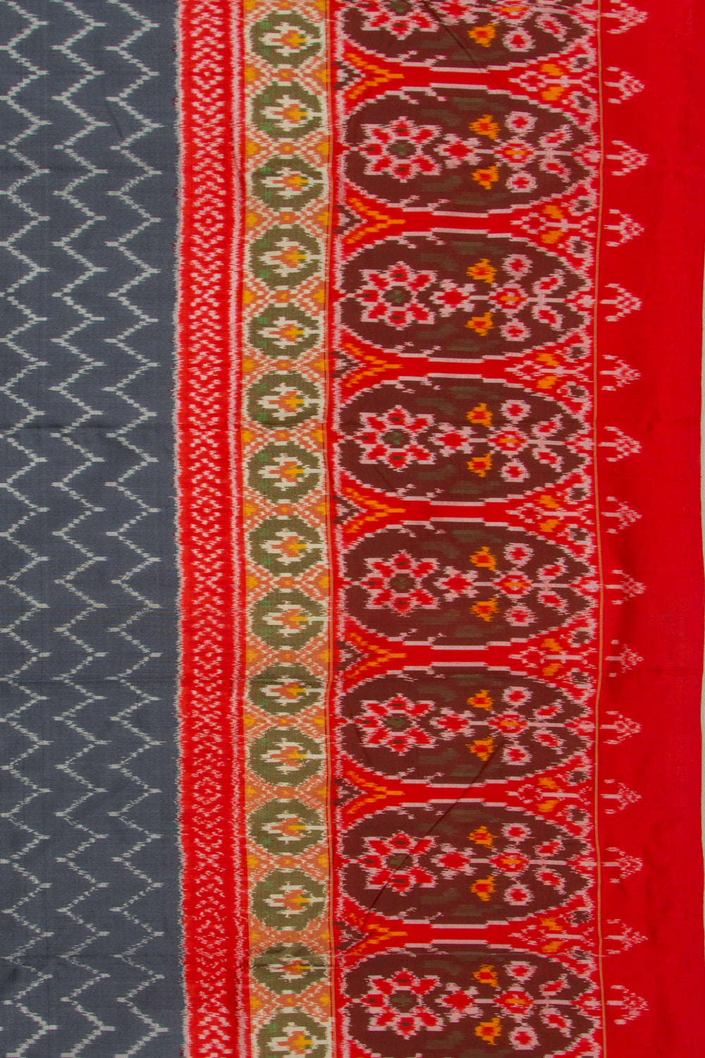 Pochampally Silk Ikat Elephant Grey Saree