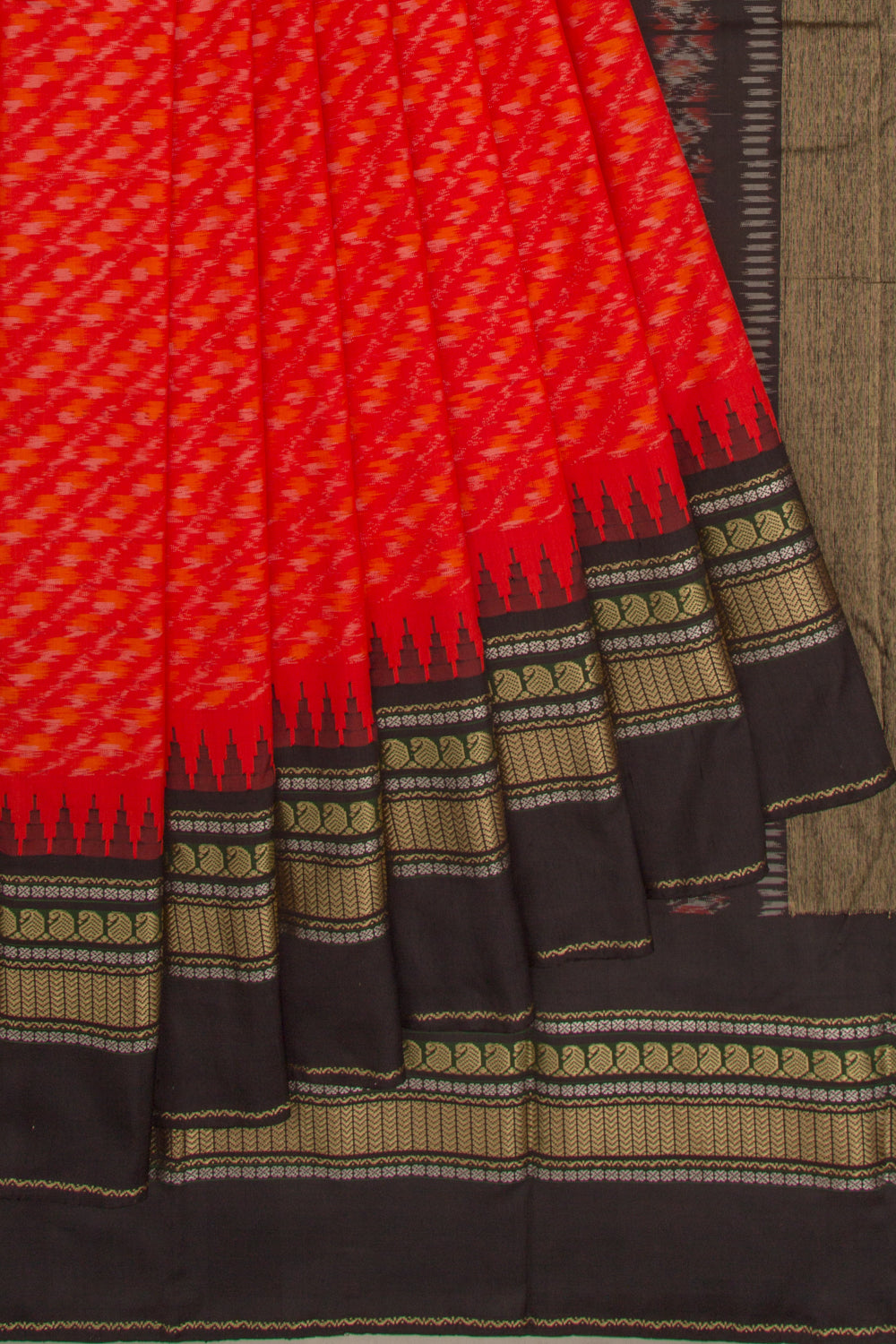 Kanchipuram Silk Ikat Red Saree