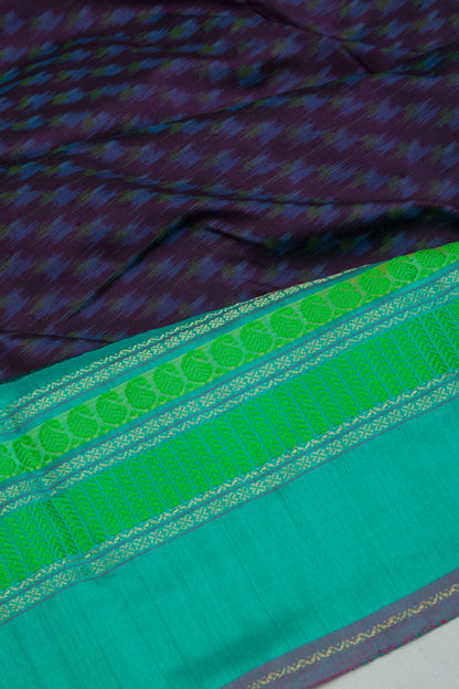 Kanchipuram Silk Ikat Dark Blue Saree