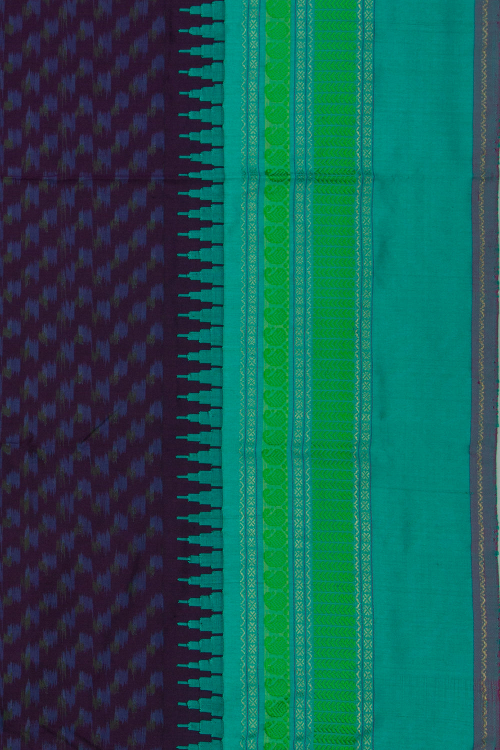Kanchipuram Silk Ikat Dark Blue Saree