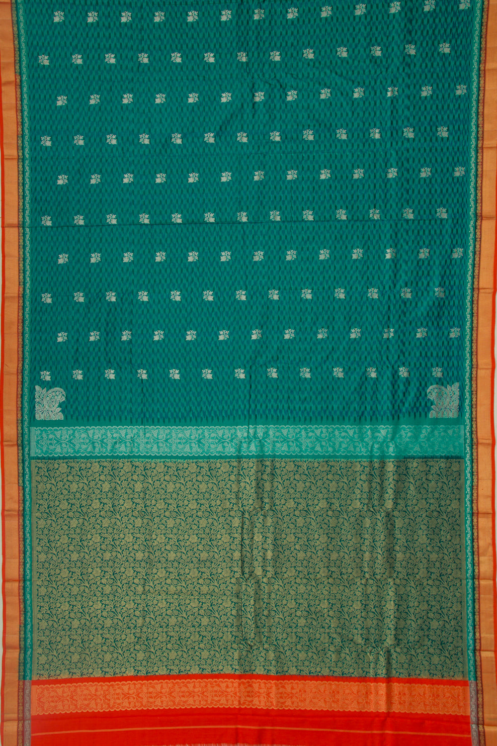 Pochampally Silk Ikat Sea Blue Saree