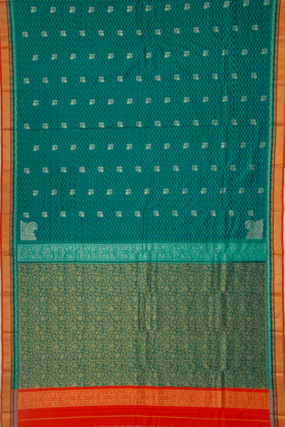 Pochampally Silk Ikat Sea Blue Saree