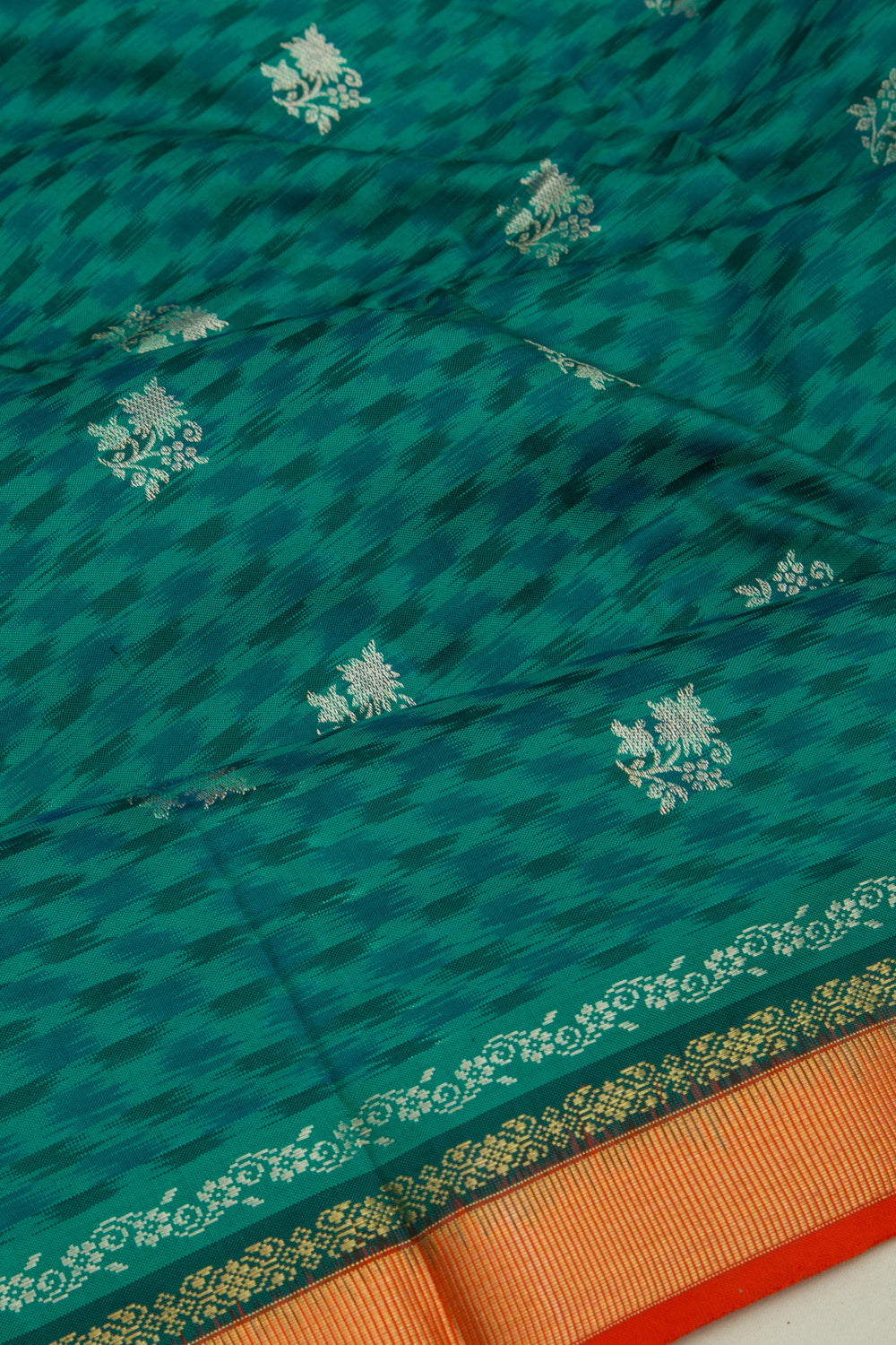 Pochampally Silk Ikat Sea Blue Saree