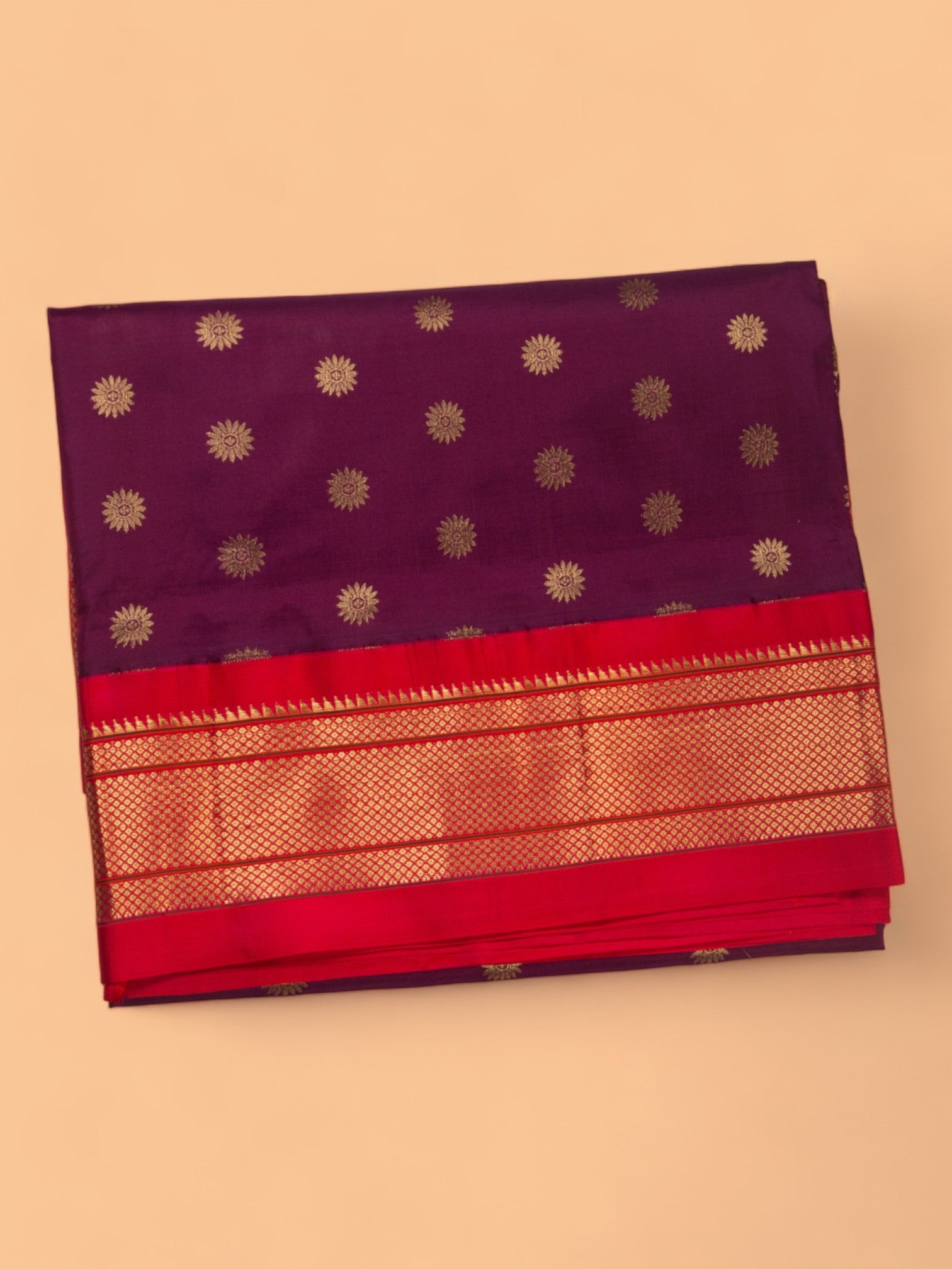 Paithani Silk Butta Purple Saree